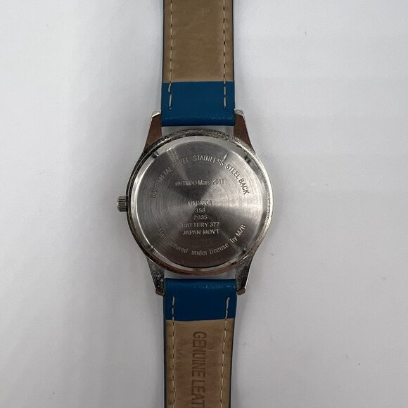 M&M's Blue Character Watch w/Blue Leather Band - New Battery - Unisex - Picture 6 of 6